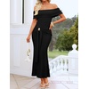 image:imageZESICA Womens Summer Elegant Off Shoulder Bodycon Maxi DressBlack