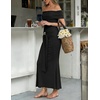 image:imageZESICA Womens Summer Elegant Off Shoulder Bodycon Maxi DressBlack