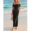 image:imageZESICA Womens Summer Elegant Off Shoulder Bodycon Maxi DressBlack