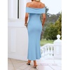 image:imageZESICA Womens Summer Elegant Off Shoulder Bodycon Maxi DressBlue