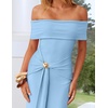 image:imageZESICA Womens Summer Elegant Off Shoulder Bodycon Maxi DressBlue