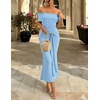 image:imageZESICA Womens Summer Elegant Off Shoulder Bodycon Maxi DressBlue