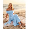 image:imageZESICA Womens Summer Elegant Off Shoulder Bodycon Maxi DressBlue