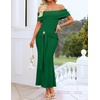 image:imageZESICA Womens Summer Elegant Off Shoulder Bodycon Maxi DressGreen