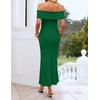 image:imageZESICA Womens Summer Elegant Off Shoulder Bodycon Maxi DressGreen
