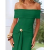 image:imageZESICA Womens Summer Elegant Off Shoulder Bodycon Maxi DressGreen