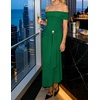 image:imageZESICA Womens Summer Elegant Off Shoulder Bodycon Maxi DressGreen