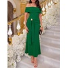 image:imageZESICA Womens Summer Elegant Off Shoulder Bodycon Maxi DressGreen