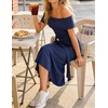 image:imageZESICA Womens Summer Elegant Off Shoulder Bodycon Maxi DressNavy