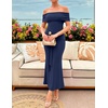 image:imageZESICA Womens Summer Elegant Off Shoulder Bodycon Maxi DressNavy