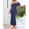 image:imageZESICA Womens Summer Elegant Off Shoulder Bodycon Maxi DressNavy