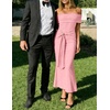 image:imageZESICA Womens Summer Elegant Off Shoulder Bodycon Maxi DressPink