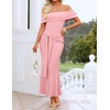 image:imageZESICA Womens Summer Elegant Off Shoulder Bodycon Maxi DressPink