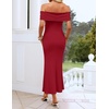 image:imageZESICA Womens Summer Elegant Off Shoulder Bodycon Maxi DressRed
