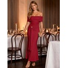 image:imageZESICA Womens Summer Elegant Off Shoulder Bodycon Maxi DressRed