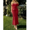 image:imageZESICA Womens Summer Elegant Off Shoulder Bodycon Maxi DressRed