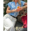 image:imageZESICA Womens Summer Floral Chiffon Tops Short Sleeve BlouseBlue