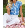 image:imageZESICA Womens Summer Floral Chiffon Tops Short Sleeve BlouseBlue