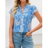 image:imageZESICA Womens Summer Floral Chiffon Tops Short Sleeve BlouseBlue