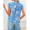 image:imageZESICA Womens Summer Floral Chiffon Tops Short Sleeve BlouseBlue