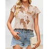 image:imageZESICA Womens Summer Floral Chiffon Tops Short Sleeve BlouseBrown