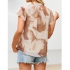 image:imageZESICA Womens Summer Floral Chiffon Tops Short Sleeve BlouseBrown