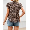 image:imageZESICA Womens Summer Floral Chiffon Tops Short Sleeve BlouseLeopard
