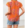 image:imageZESICA Womens Summer Floral Chiffon Tops Short Sleeve BlouseOrange