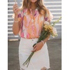 image:imageZESICA Womens Summer Floral Chiffon Tops Short Sleeve BlouseYellow Purple