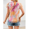 image:imageZESICA Womens Summer Floral Chiffon Tops Short Sleeve BlouseYellow Purple
