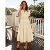 image:imageZESICA Womens Summer Floral Flowy Midi Dress Beach Party DressesApricot