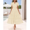 image:imageZESICA Womens Summer Floral Flowy Midi Dress Beach Party DressesApricot