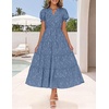 image:imageZESICA Womens Summer Floral Flowy Midi Dress Beach Party DressesBlue