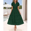 image:imageZESICA Womens Summer Floral Flowy Midi Dress Beach Party DressesGreen