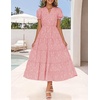 image:imageZESICA Womens Summer Floral Flowy Midi Dress Beach Party DressesPink