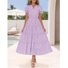 image:imageZESICA Womens Summer Floral Flowy Midi Dress Beach Party DressesPurple