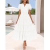 image:imageZESICA Womens Summer Floral Flowy Midi Dress Beach Party DressesWhite