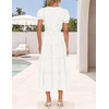 image:imageZESICA Womens Summer Floral Flowy Midi Dress Beach Party DressesWhite