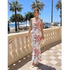 image:imageZESICA Womens Summer Floral Halter Neck Sleeveless Maxi DressIvory