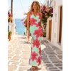 image:imageZESICA Womens Summer Floral Halter Neck Sleeveless Maxi DressLight Green