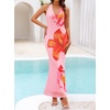 image:imageZESICA Womens Summer Floral Halter Neck Sleeveless Maxi DressLightpink