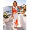 image:imageZESICA Womens Summer Floral Halter Neck Sleeveless Maxi DressOrange