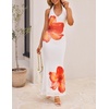 image:imageZESICA Womens Summer Floral Halter Neck Sleeveless Maxi DressOrange
