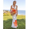 image:imageZESICA Womens Summer Floral Halter Neck Sleeveless Maxi DressOrange