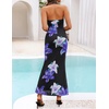 image:imageZESICA Womens Summer Floral Halter Neck Sleeveless Maxi DressPurple