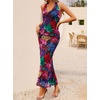 image:imageZESICA Womens Summer Floral Halter Neck Sleeveless Maxi DressPurplered