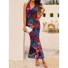 image:imageZESICA Womens Summer Floral Halter Neck Sleeveless Maxi DressPurplered