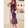 image:imageZESICA Womens Summer Floral Halter Neck Sleeveless Maxi DressPurplered