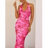 image:imageZESICA Womens Summer Floral Halter Neck Sleeveless Maxi DressRosypink