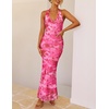 image:imageZESICA Womens Summer Floral Halter Neck Sleeveless Maxi DressRosypink